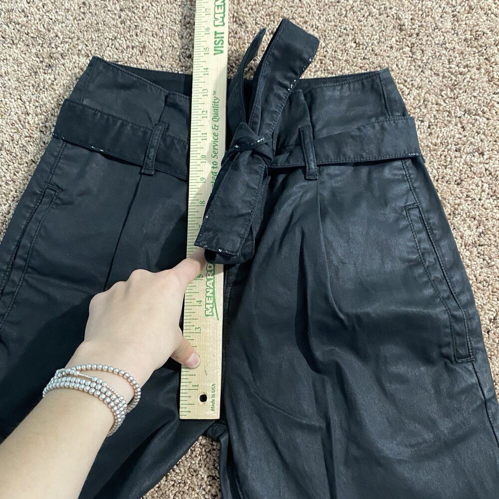 DL1961 Black Susie‎ Paperbag High Rise Taper Pants Belted Size 25 - Picture 9 of 10